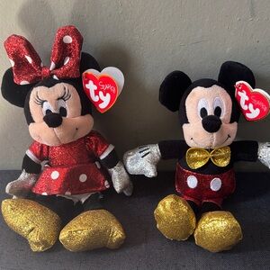 Ty Sparkle Minnie and Mickey Plush Duo